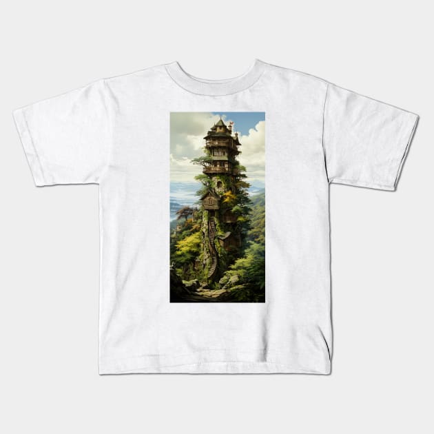 The Forest Tower Kids T-Shirt by Imagier